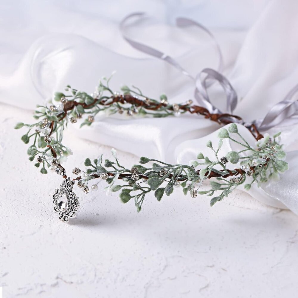 Fairy Flower Crown Women Elf Headpiece Forest Floral Headband Renaissance Hallow - Picture 6 of 8